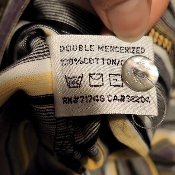 Bess Hogan Men's Size XXL Purple Yellow Black Multicolored Striped Golf Shirt - Picture 6 of 11